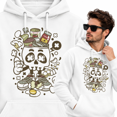 BLUZA Z KAPTUREM ANIMOWANA EGG SKULL